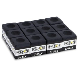 Felson Pool Chalk Cubes Pool Table Accessories For Table Billiards Pool Cue Chalk & Storage Box Black 12 Count (Pack Of 1)