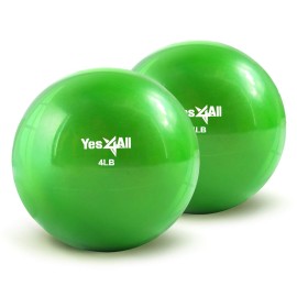 Yes4All Soft Weighted Toning Ball Smooth 4Lb Pair