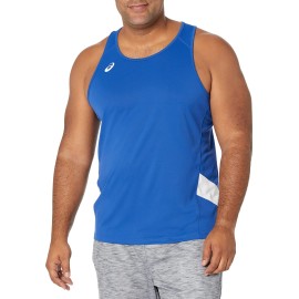 ASICS Men's Team Sweep Singlet, Royal/White, Large