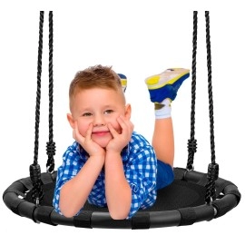 Sorbus Saucer Tree Swing - Kids Outdoor Disc Round Swing - 24