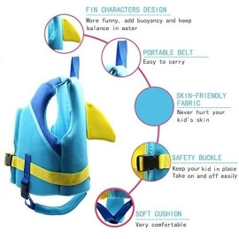 Kids Float Swimsuit Swim Jacket - Boys Girls Swim Float Vest Swimming Aid For Children Swim Training Floation Device