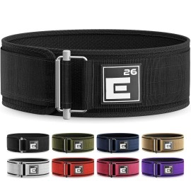 Element 26 Self-Locking Weight Lifting Belt - Premium Weightlifting Belt For Serious Functional Fitness, Power Lifting, And Olympic Lifting Athletes (Large, Black)