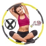 Weighted Hula Hoop For Adult Exercise Foam Padded Smart Wavy Hoop With Skipping Rope & Measuring Tape For Indooroutdoor Use Workout Equipment Unisex Fitness Ring