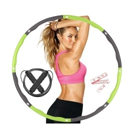 Weighted Hula Hoop For Adult Exercise Foam Padded Smart Wavy Hoop With Skipping Rope & Measuring Tape For Indooroutdoor Use Workout Equipment Unisex Fitness Ring