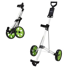 Caddymatic Golf Lite Trac 2 Wheel Folding Golf Cart White/Green