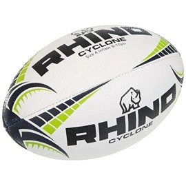 Rhino Cyclone Rugby Ball, White, Size 5