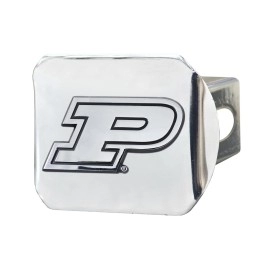 Fanmats 21325 Purdue Boilermakers Chrome Metal Hitch Cover With Chrome Metal 3D Emblem