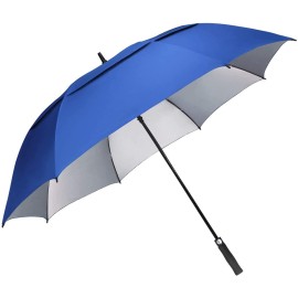 G4Free 68 Inch Oversize Windproof Automatic Open Golf Umbrella Double Canopy Vented Waterproof Large Uv Sun Protection Stick Umbrellas (Sapphire)