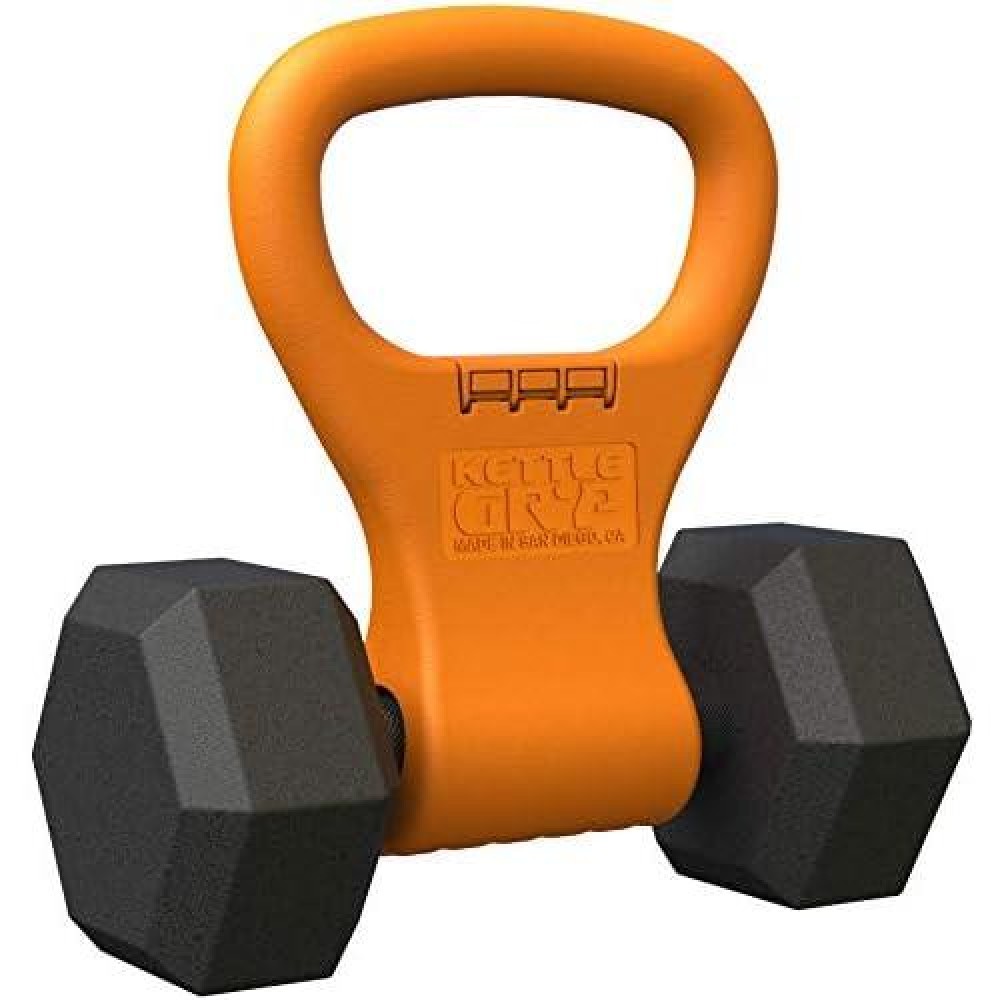 Kettle Gryp - Kettlebell Adjustable Portable Weight Grip Travel Workout Equipment Gear For Gym Bag, Crossfit Wod, Weightlifting, Bodybuilding, Lose Weight | Clamps To Dumbbells | Made In U.S.A.