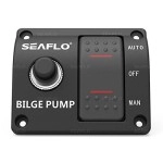 SEAFLO 3-Way Bilge Pump Switch Panel (Automatic-Off-Manual) 12v 24v w/Built-in 15A Circuit Breaker