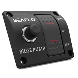 SEAFLO 3-Way Bilge Pump Switch Panel (Automatic-Off-Manual) 12v 24v w/Built-in 15A Circuit Breaker