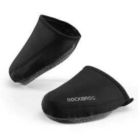ROCKBROS Cycling Shoe Covers Thermal Shoes Toe Cover Windproof Half Shoecover Water-Resistant for Mountain Road Cycling Shoes Black