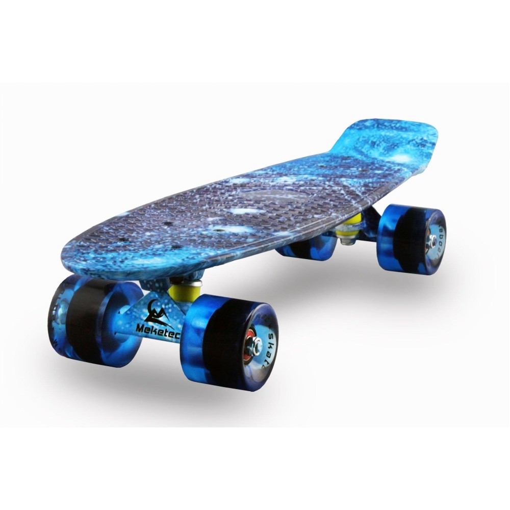 Skateboards Complete Mini Cruiser Retro Skateboard for Kids Boys Youths Beginners 22 Inch(The Starry Sky)