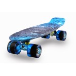 Skateboards Complete Mini Cruiser Retro Skateboard for Kids Boys Youths Beginners 22 Inch(The Starry Sky)