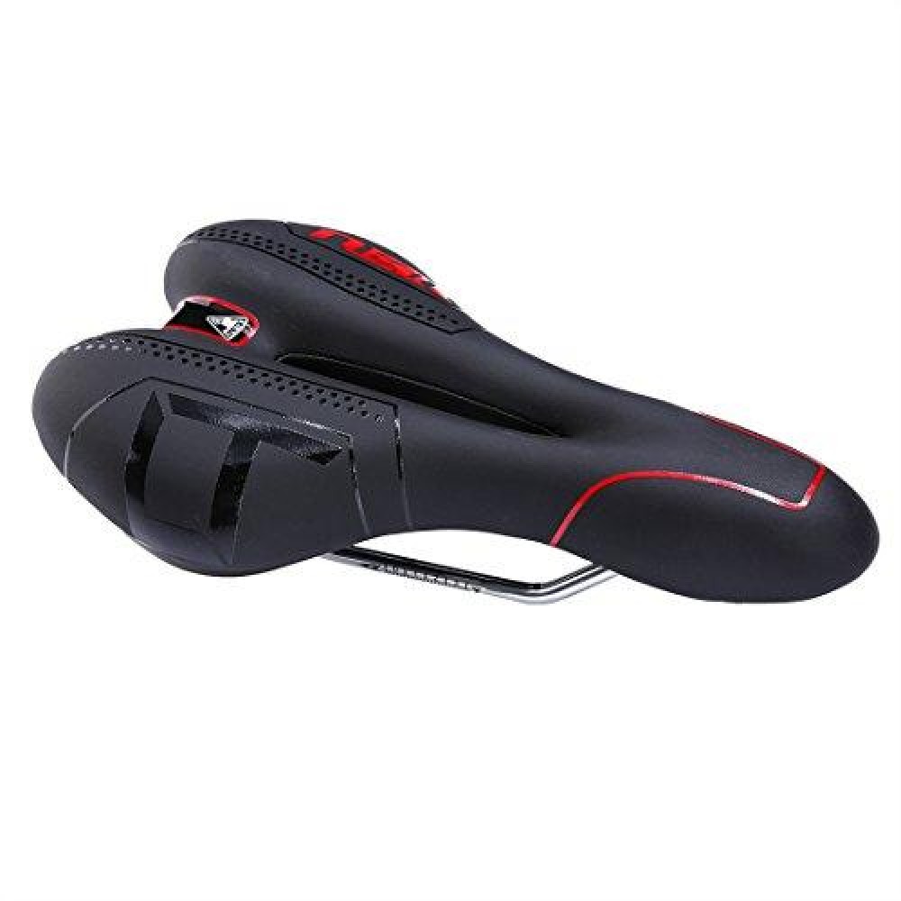 Zhiqiu Comfortable Bike Saddle Mountain Bicycle Seat Profession Road Mtb Bike Seat Outdoor Or Indoor Cycling Cushion Pad (Black/Red)