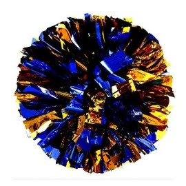 Puzine 2Pack 12 Cheerleading Metallic Foil & Plastic Ring Pom Poms Cheerleading Poms (Blue And Gold)