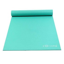 Sol Living Travel Yoga Mat - Natural Tree Rubber For Extra Grip - Non-Slip, Foldable, Eco-Friendly - Perfect For On-The-Go Yoga, Pilates, Fitness, Meditation - 24 X 72, Teal