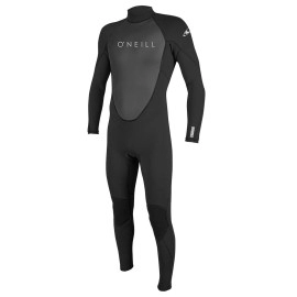 O'Neill Men's Reactor-2 3/2mm Back Zip Full Wetsuit, Black/Black, XLS