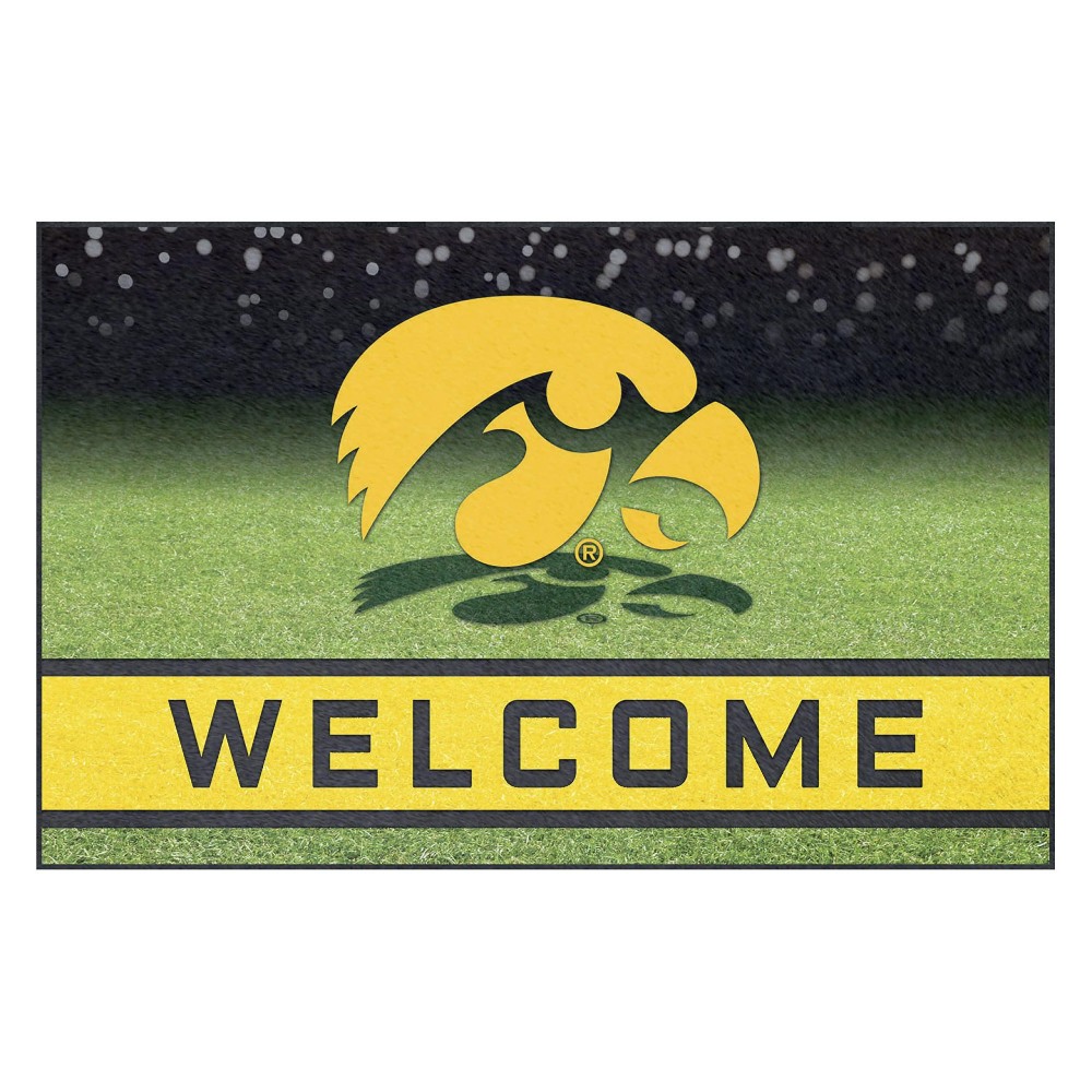 FANMATS 19979 Team Color Crumb Rubber University of Iowa Door Mat, 1 Pack , 18