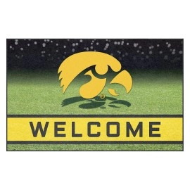 FANMATS 19979 Team Color Crumb Rubber University of Iowa Door Mat, 1 Pack , 18