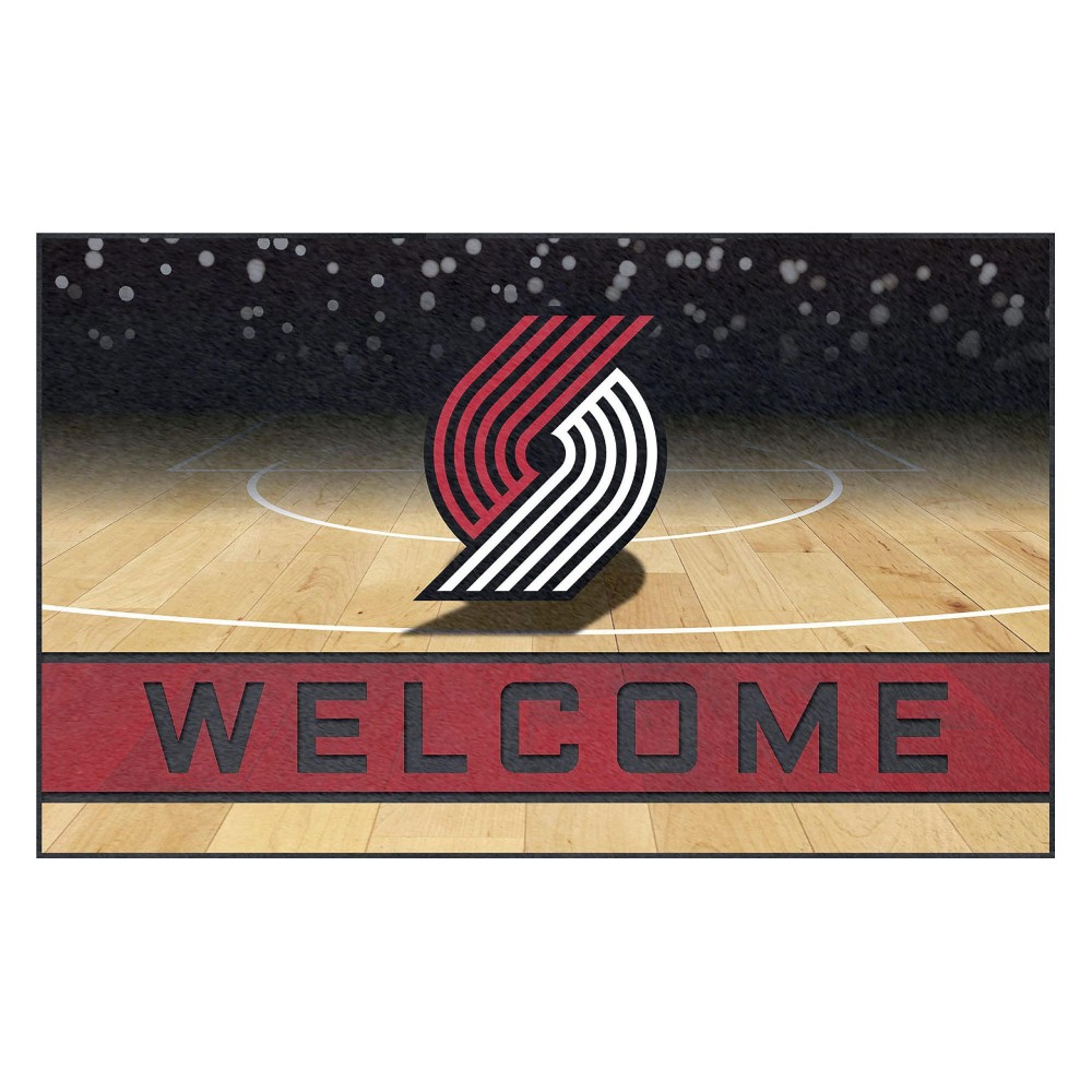 FANMATS 21964 Portland Trail Blazers Crumb Rubber Outdoor Door Mat - 18in. x 30in.