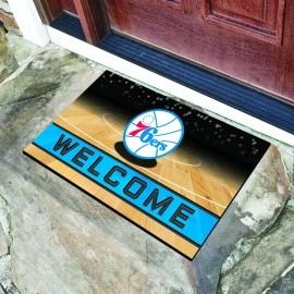 FANMATS 21962 Philadelphia 76ers Crumb Rubber Outdoor Door Mat - 18in. x 30in.