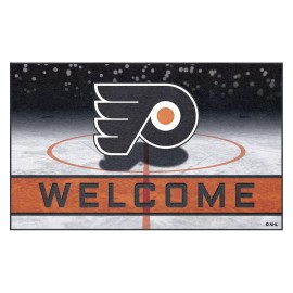 FANMATS 21282 Philadelphia Flyers Crumb Rubber Outdoor Door Mat - 18in. x 30in.