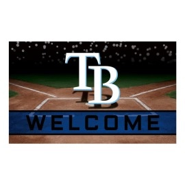 FANMATS 21935 Team Color Crumb Rubber Tampa Bay Rays Door Mat, 1 Pack