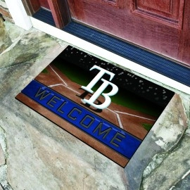 FANMATS 21935 Team Color Crumb Rubber Tampa Bay Rays Door Mat, 1 Pack