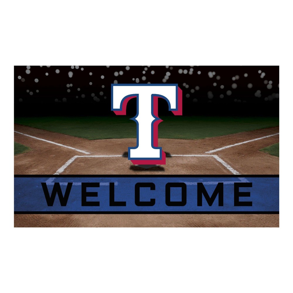 FANMATS 21936 Team Color Crumb Rubber Texas Rangers Door Mat, 1 Pack