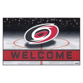 FANMATS 21266 Team Color Crumb Rubber Carolina Hurricanes Door Mat, 1 Pack , 18 x30