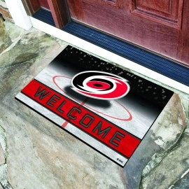 FANMATS 21266 Team Color Crumb Rubber Carolina Hurricanes Door Mat, 1 Pack , 18 x30