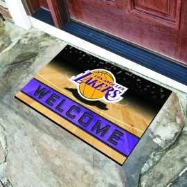 FANMATS 21953 Los Angeles Lakers Crumb Rubber Outdoor Door Mat - 18in. x 30in.