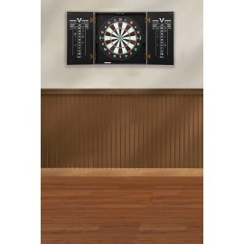 Viper Hideaway Cabinet & Steel-Tip Dartboard Ready-to-Play Bundle, Reversible Standard and Baseball Game Options with Two Sets of Steel-Tip Darts and Chalk Scoreboards, Black Matte Finish