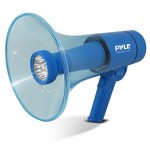 Pyle Compact And Portable Mega Phone Speaker - 40W Waterproof Bullhorn With Alarm Siren, Adjustable Volume, Led Flashlight, And Aa Battery Power - Indooroutdoor Use For Cheering At Football Games