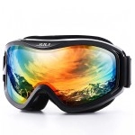 Juli Ski Goggle/Snow Snowboard Goggles For Men, Women & Youth - 100% Uv Protection Anti-Fog Dual Lens(Black Frame+15% Vlt Colorful Len)