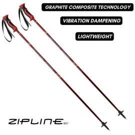 Ski Poles Graphite Carbon Composite - Zipline Lollipop U.S. Ski Team Official Supplier (Cherry Red, 48