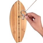 Tiki Toss Hook and Ring Toss Game for Adults & Kids - Surfboard Edition - Short Board with String and Hooks to Play Indoor and Outdoor Games