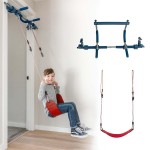 Gym 1 Deluxe Doorway Swing Set - All-In-One Indoor Gym And Playground For Kids And Adults - Two Attachments For Fun And Fitness Indoors: Pull-Up Bar And Plastic Swing - Color: Red