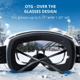 Akaso Otg Ski Goggles, Snowboard Goggles, Mag-Pro Magnetic Interchangeable Lenses, Snow Goggles For Men & Women