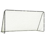 Franklin Sports Competition Soccer Goal - Steel Backyard Soccer Goal With Net - Includes 6 Ground Stakes - 12' X 6' Youth Soccer Goal - Black