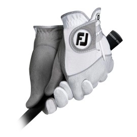 FootJoy Men's RainGrip Pair Golf Glove White Medium, Pair