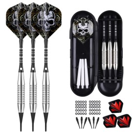 Darts Plastic Tip Set - 18G Soft Tip Darts - 16G Dart Barrels W 50 O-Rings 6 Shaftsblack Aluminum White Plastic Rods Extra 50 Replacement Soft Tips Accessories For Electronic Dart Board