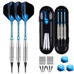 Darts Plastic Tip Set - 18G Soft Tip Darts - 16G Dart Barrels W 50 O-Rings 6 Shaftsblue Aluminum White Plastic Rods Extra 50 Replacement Soft Tips Accessories For Electronic Dart Board