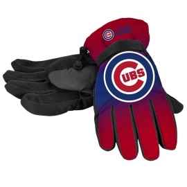 Forever Collectibles MLB Chicago Cubs Insulated Gradient Big Logo Gloves, Team Colors, Small/Medium