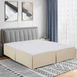 Cathay Home Twin Bed Skirt: Ultra Soft, Double Brushed, Wrinkle Resistant Microfiber Pleated Easy Fit Basic Bed Skirt - Cream, Twin