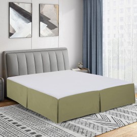 Cathay Home Twin Bed Skirt: Ultra Soft, Double Brushed, Wrinkle Resistant Microfiber Pleated Easy Fit Basic Bed Skirt - Sage, Twin