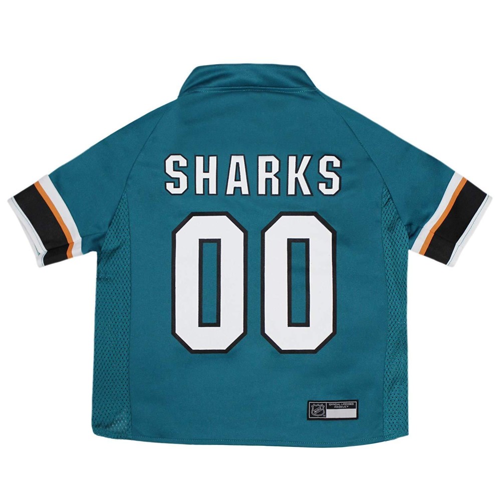 NHL San Jose Sharks Jersey for Dogs & Cats, X-Large. - Let Your Pet Be A Real NHL Fan!