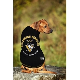 NHL Pittsburgh Penguins Tee Shirt for Dogs & Cats, Large. - are You A Hockey Fan? Let Your Pet Be an NHL Fan Too!