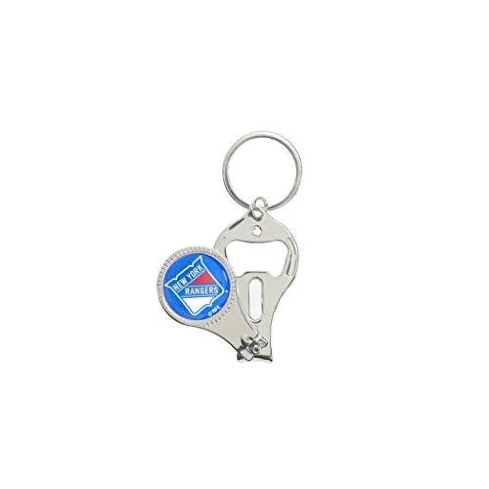 Aminco Nhl New York Rangers Multi-Function Keychain, Includes: Nail Clipper, Nail File And Bottle Opener